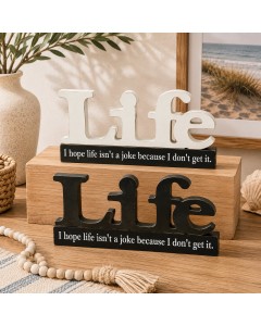 KK1798 - BLK/WH LIFE cutout on stand
