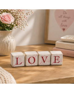 KK1911 - 5cm Love blocks w/pink swirl