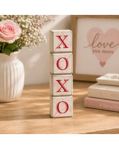 KK1912 - 5cm XoXo blocks w/pink swirl