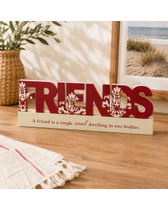 KK2016-FR - Burgundy Friends cutout on stand