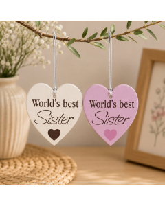 KK2396-SIS - World's Best Sister wooden hanging tags