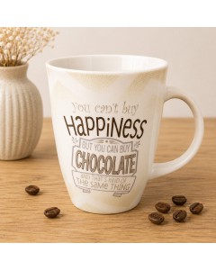 KM2215-CHO - Chocolate Typography Mug