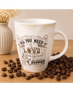 KM2215-COF - Love Coffee Typography mug
