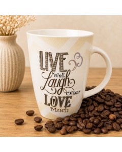 KM2215-LLL - Live Love Laugh Typography Mug