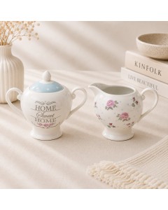 KM2219 - Sweet Rose Ceramic Sugar & Creamer Set