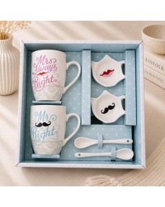 KM2222-Mr & Mrs - Mr & Mrs Tea Gift Set 6pc