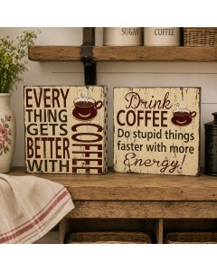 KS5019 - 24cm Coffee signs 2 asst