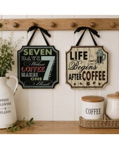 KS5020 - Coffee signs w/ribbon 2 asst